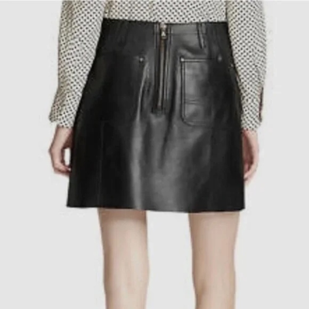 Coach Black Leather Mini Skirt - Picture 2 of 8